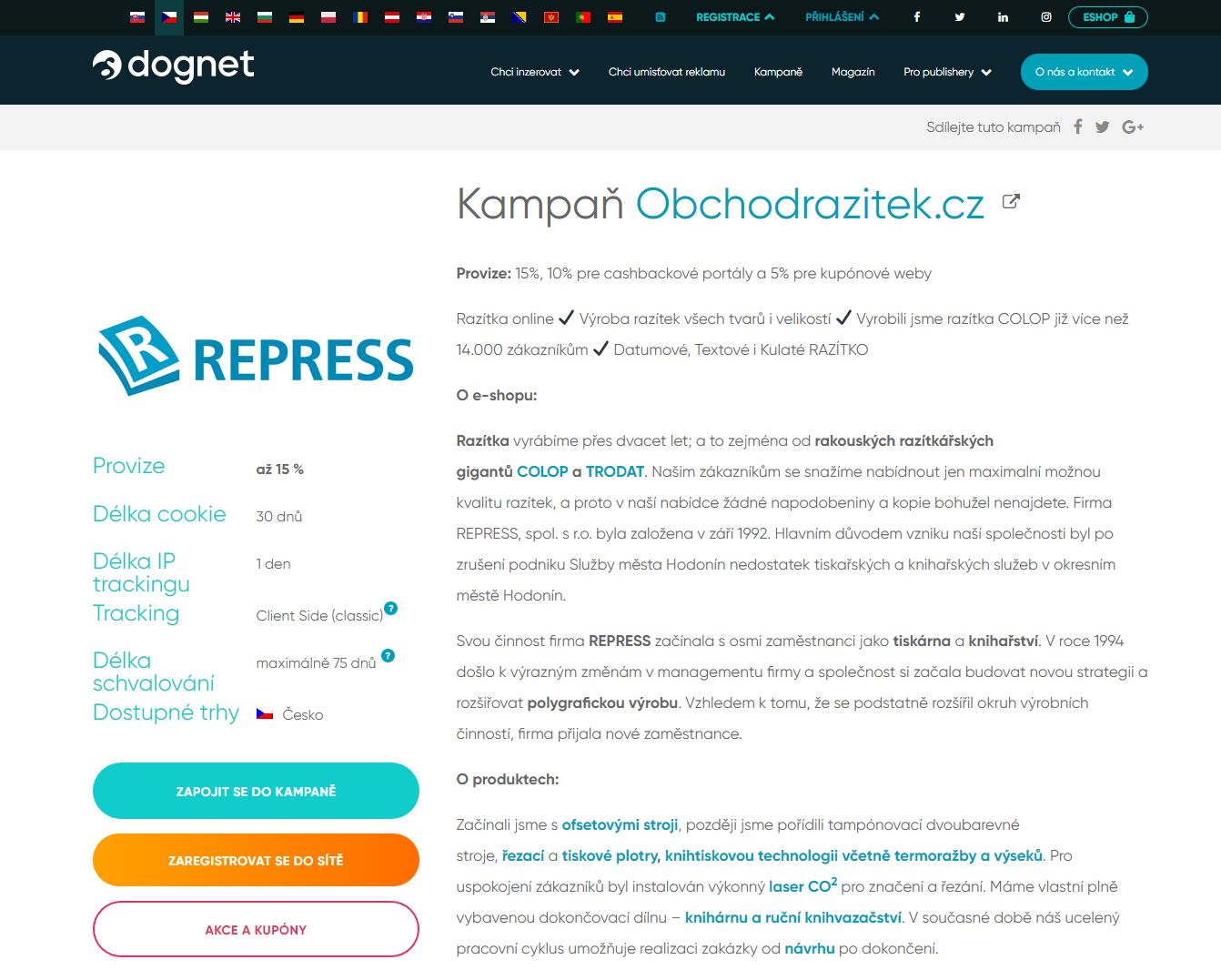 affiliate program DOGNET.cz - obchodRAZITEK.cz