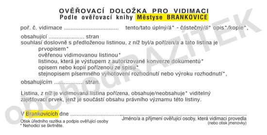 vidimační razítko || obchodRAZITEK.cz