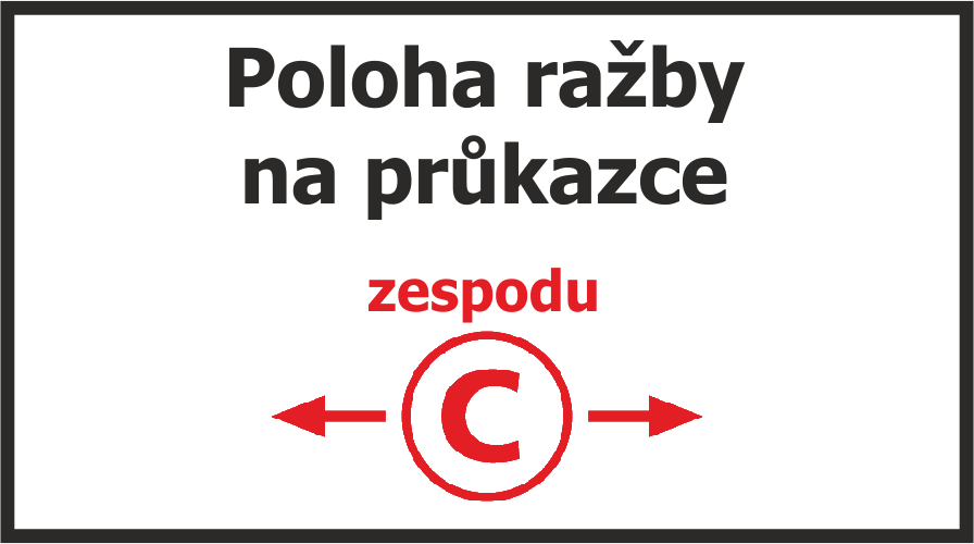 Pozice reliéfního razítka na papíře - obchodRAZITEK.cz