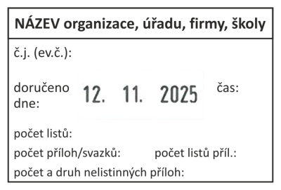 razítko na podatelny - vzor 2 || obchodRAZITEK.cz